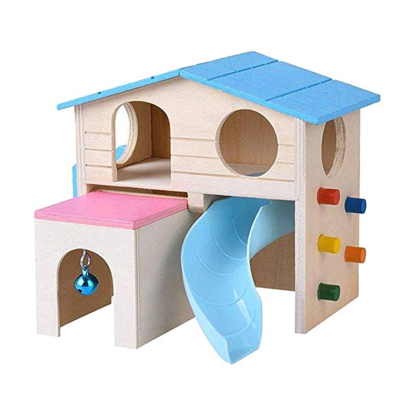 JMT-776778 Natural Wood Hamster Log House for Small Pets - Safe, Eco-Friendly Nesting Accessory
