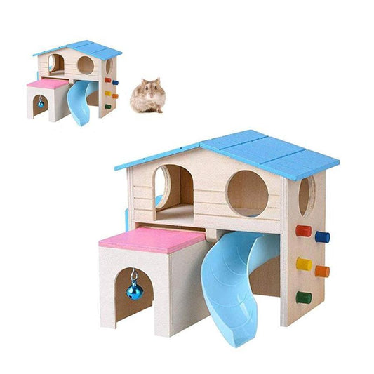 JMT-776778 Natural Wood Hamster Log House for Small Pets - Safe, Eco-Friendly Nesting Accessory