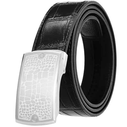 JMT-777226 Men's Luxury Ratchet Belt with Stainless Steel Buckle - Model LY36-61423-8