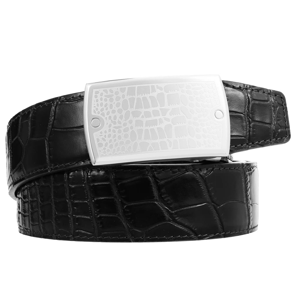 JMT-777226 Men's Luxury Ratchet Belt with Stainless Steel Buckle - Model LY36-61423-8