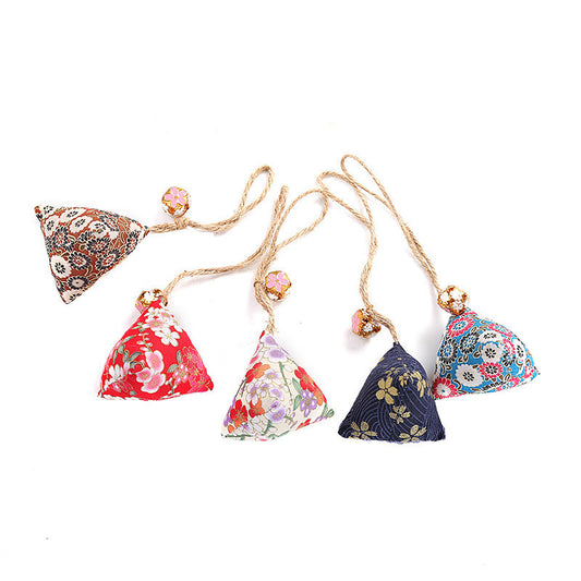 JMT-777290 Catnip Cat Dumplings with Bells - Chew Toy in Light Blue, Navy Blue, Light Brown, Small Pink, and Red