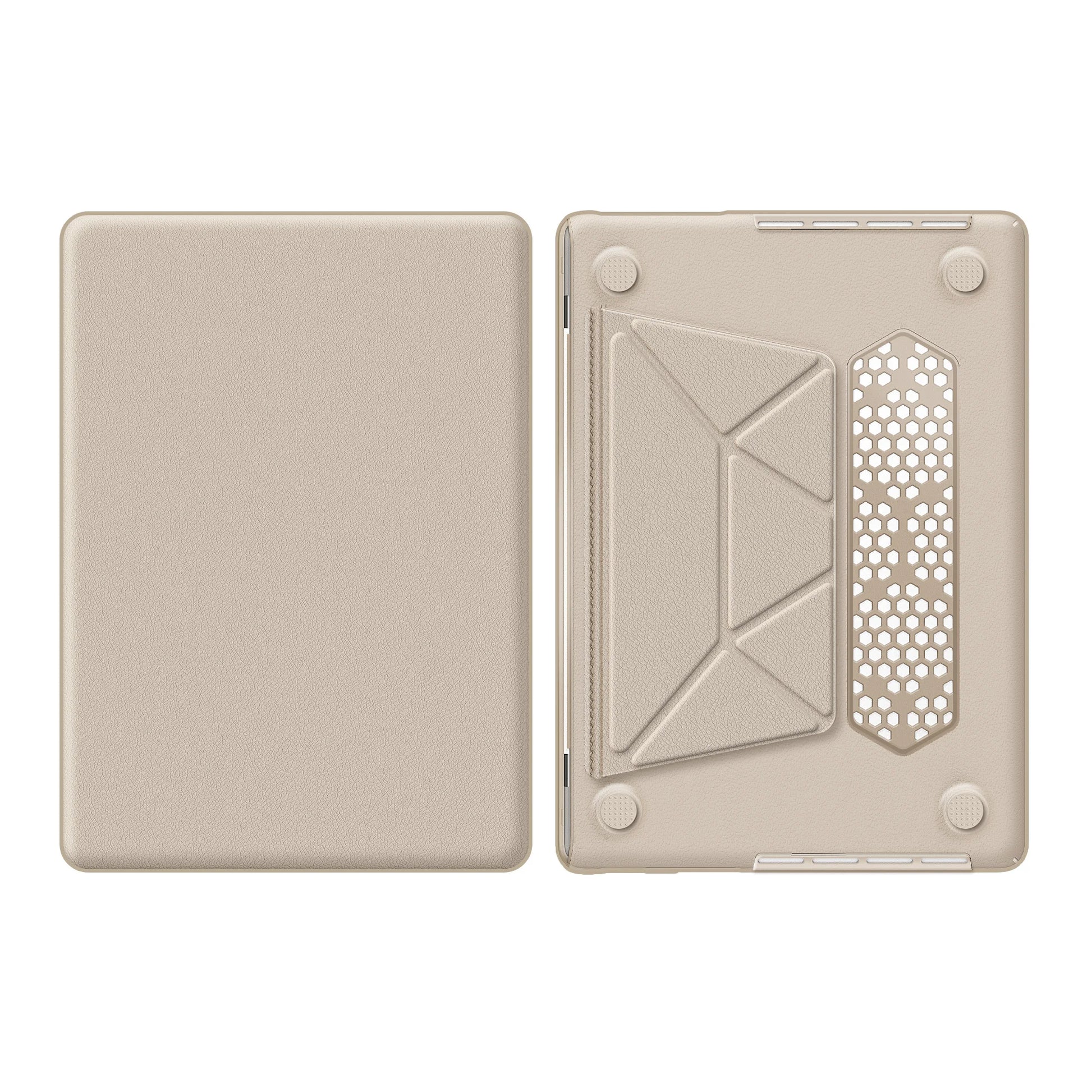 JMT-777290 Gold PU Kickstand Cover for MacBook Pro 14-inch (2021/2023) Models A2442, A2779, A2918, A2992
