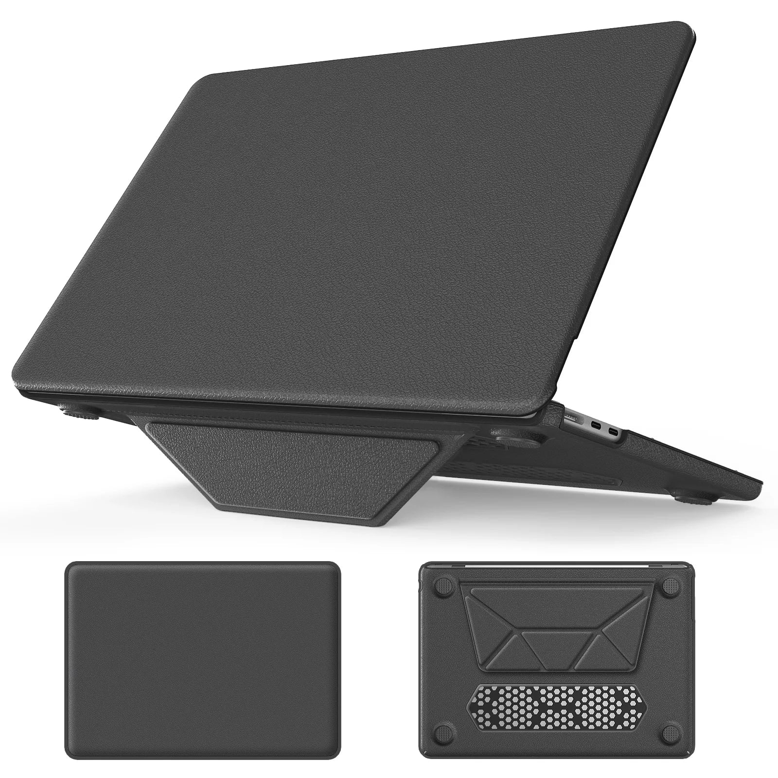JMT-777290 Gold PU Kickstand Cover for MacBook Pro 14-inch (2021/2023) Models A2442, A2779, A2918, A2992