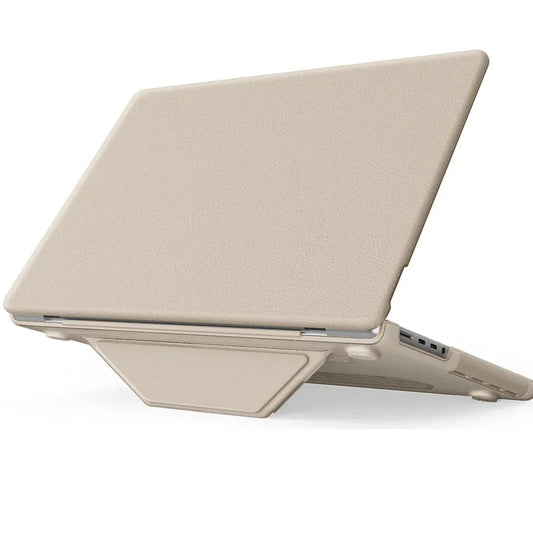 JMT-777290 Gold PU Kickstand Cover for MacBook Pro 14-inch (2021/2023) Models A2442, A2779, A2918, A2992