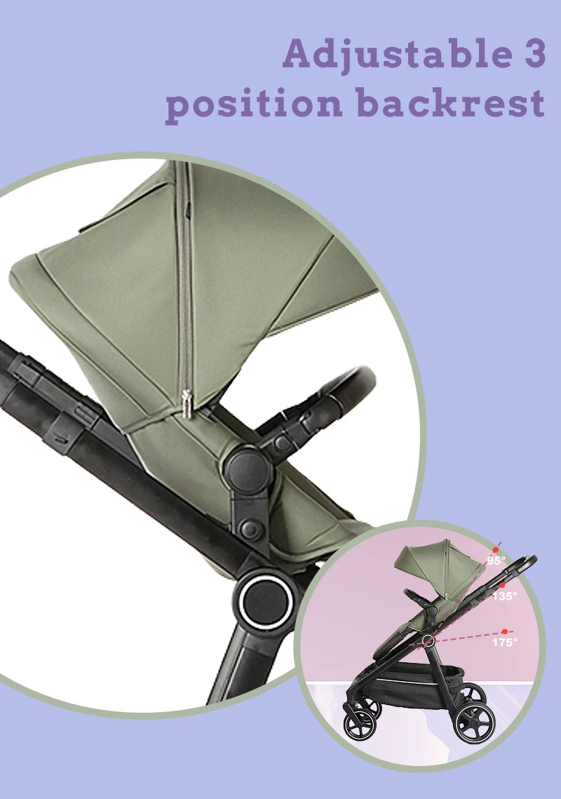 JMT-777610 Lightweight Twin Baby Stroller 3 in 1 for Newborns to 3 Years - Versatile Jogger and Double Seat Design