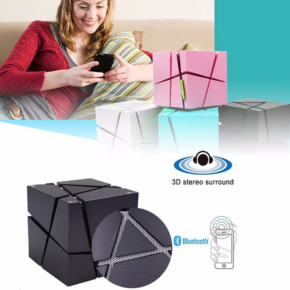 JMT-777802 Creative Rubik's Cube Bluetooth Speaker with Colorful LED Lights, Modern ABS Design