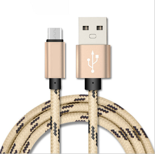 JMT-777802 Nylon Braided Mobile Phone Data Charging Cable - Type-C & USB - 0.25M, 1M, 2M Lengths
