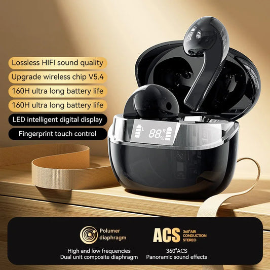 JMT-777802 True Wireless Noise Cancelling Gaming Earbuds with Digital Display and ENC Technology