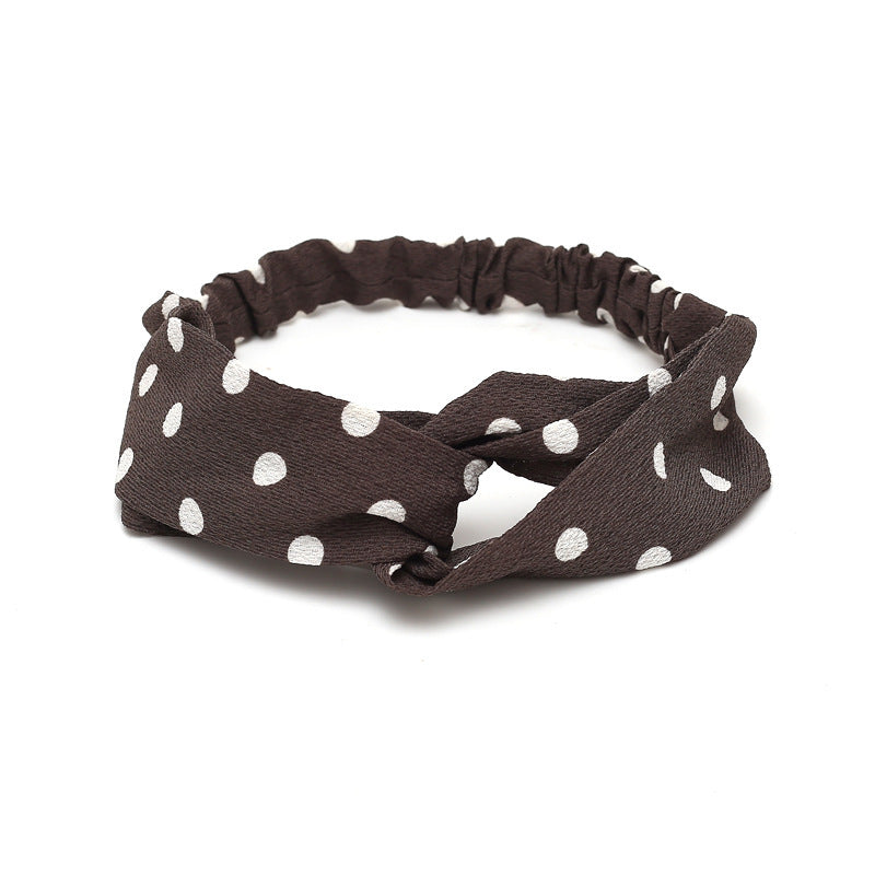 JMT-777994 Chiffon Silk Check Pattern Headband for Women