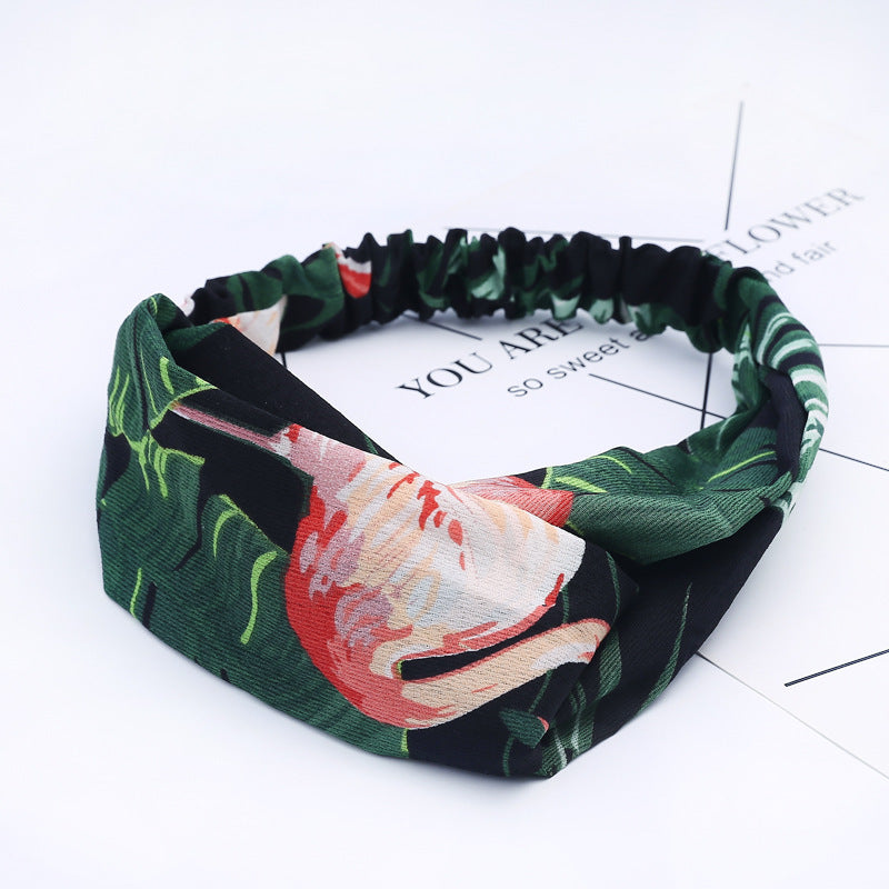 JMT-777994 Chiffon Silk Check Pattern Headband for Women