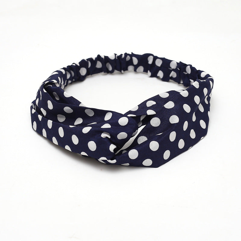 JMT-777994 Chiffon Silk Check Pattern Headband for Women