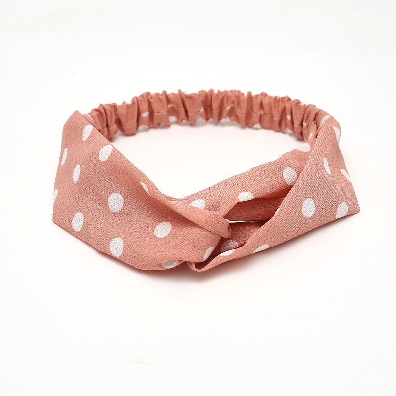 JMT-777994 Chiffon Silk Check Pattern Headband for Women