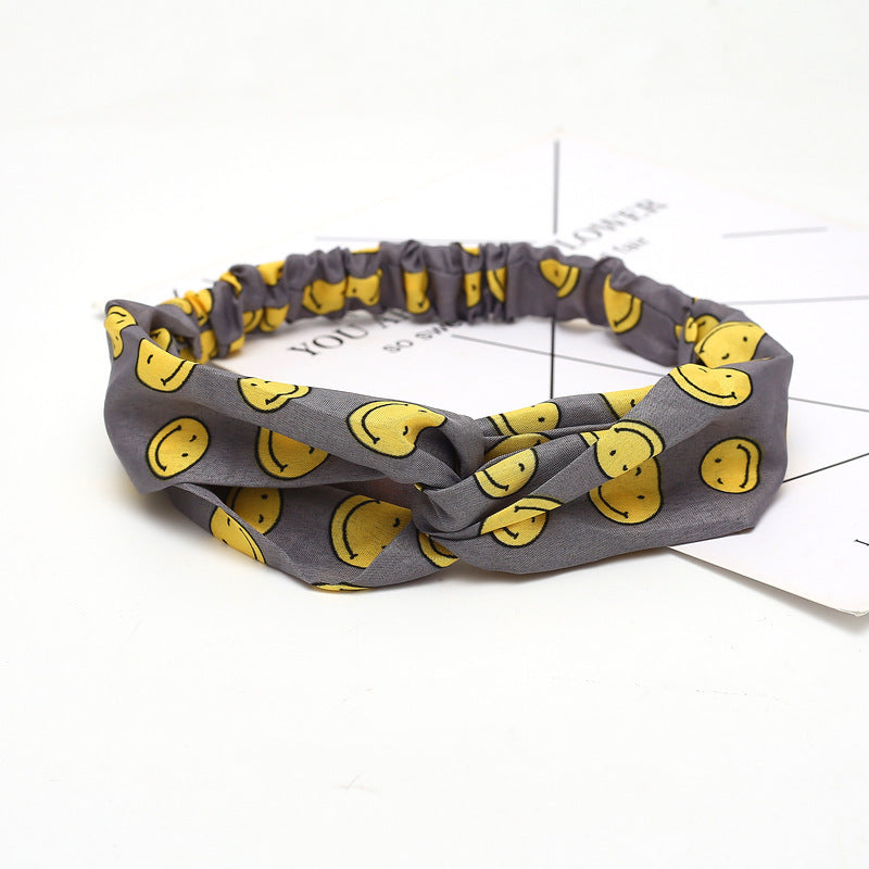 JMT-777994 Chiffon Silk Check Pattern Headband for Women