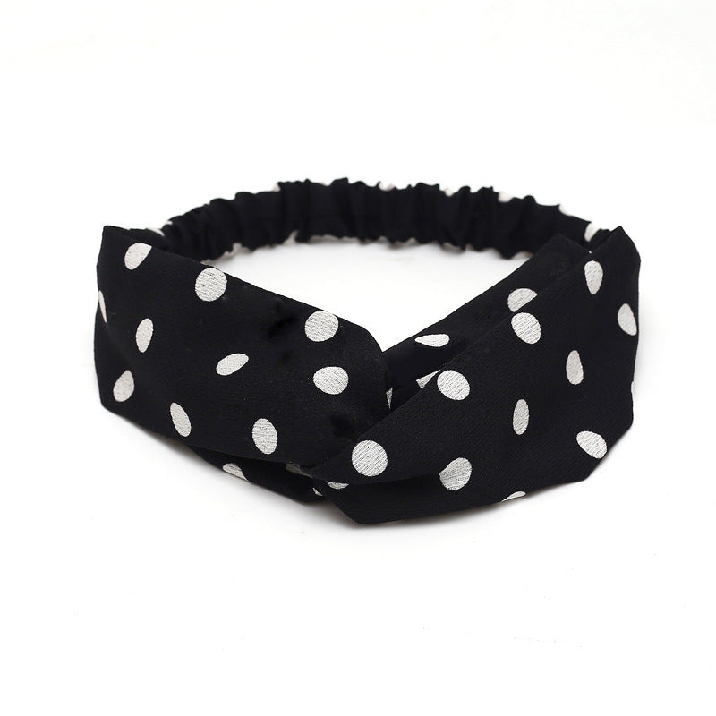 JMT-777994 Chiffon Silk Check Pattern Headband for Women