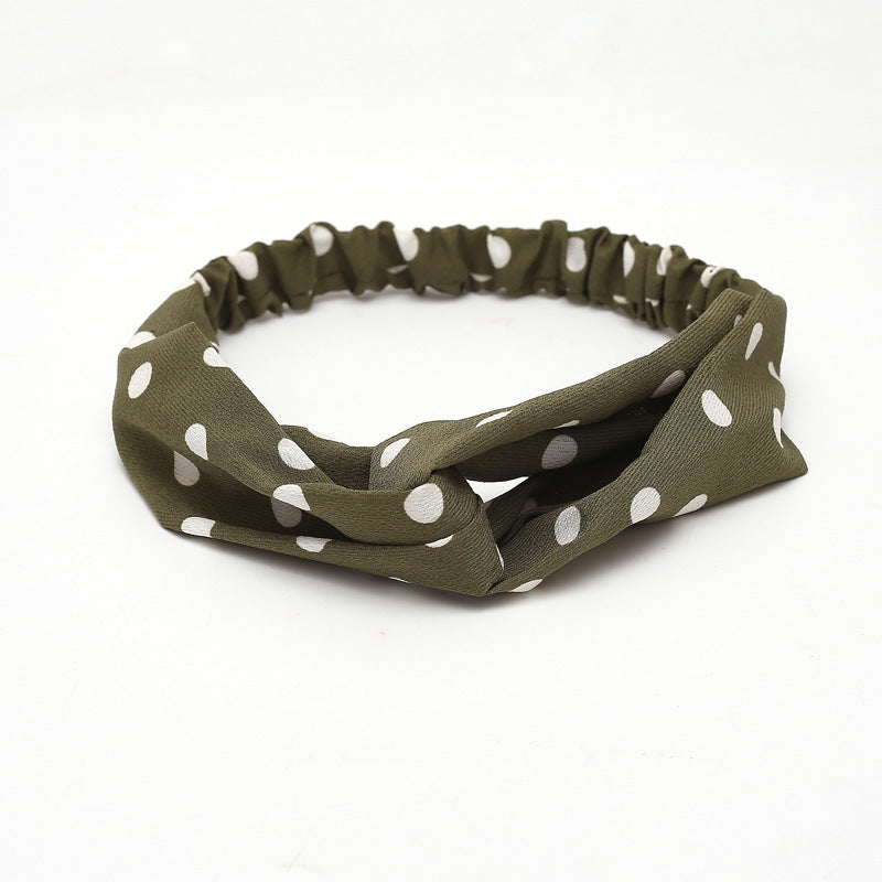 JMT-777994 Chiffon Silk Check Pattern Headband for Women