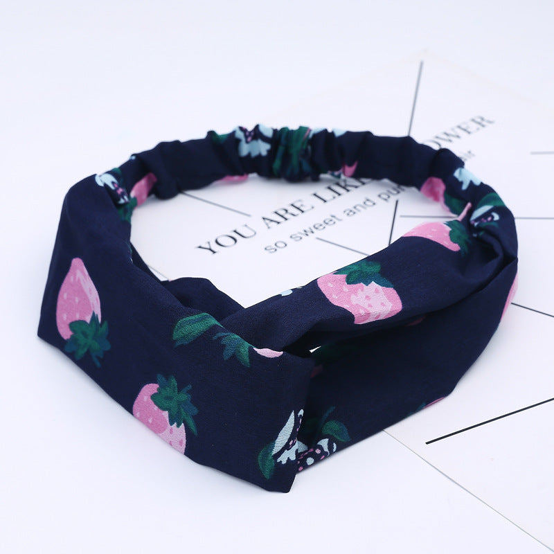JMT-777994 Chiffon Silk Check Pattern Headband for Women