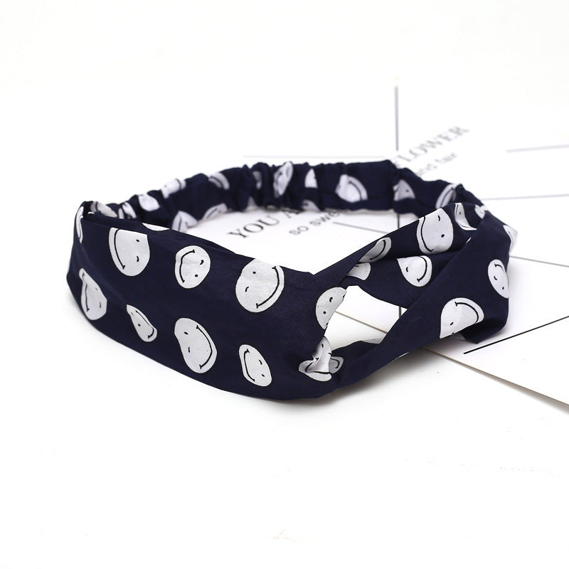 JMT-777994 Chiffon Silk Check Pattern Headband for Women