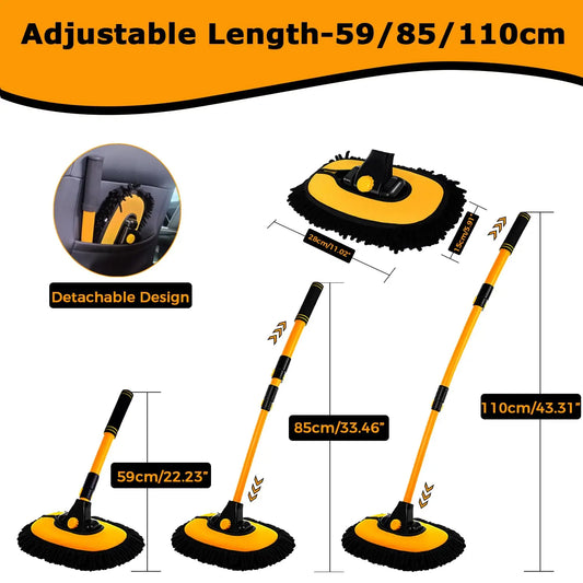 JMT-778250 Adjustable 0-90° Foldable Car Window Cleaning Brush with Soft Bristles for Effective Car Wash