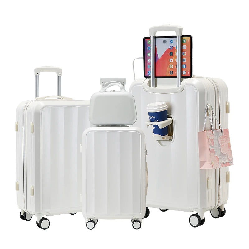 JMT-778250 Custom Hard Shell Trolley Carry-On Luggage Suitcase Travel Set