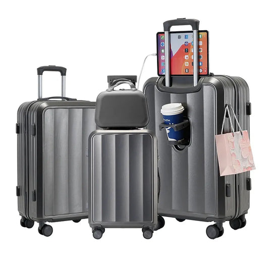 JMT-778250 Custom Hard Shell Trolley Carry-On Luggage Suitcase Travel Set