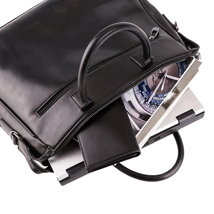 JMT-778442 Waterproof Black Business Briefcase for Men - Large Size Handbag