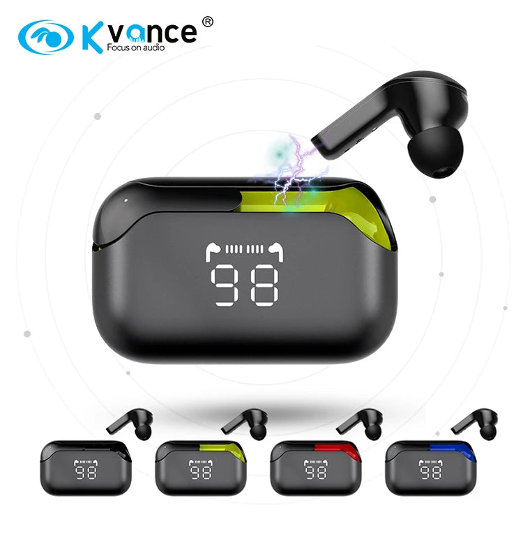 JMT-778954 Wireless Noise-Cancelling Earbuds with Digital Display and Bluetooth 5.3 Connectivity
