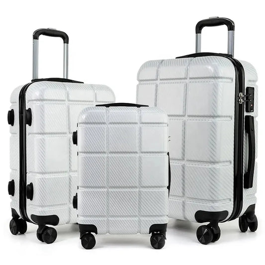 JMT-779338 ABS PC Hard Trolley Luggage Set - 3-Piece Suitcase and Travel Bag Collection