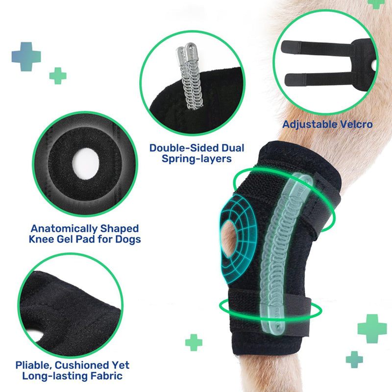 JMT-779594 Pet Dog Knee Pads for Injury Recovery and Joint Support – Adjustable Sizes Available
