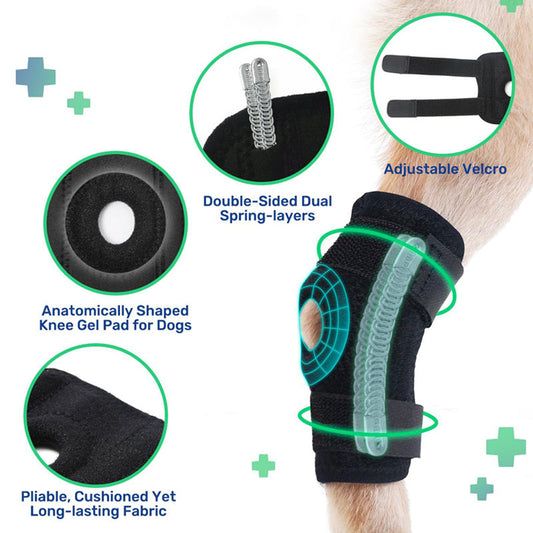 JMT-779594 Pet Dog Knee Pads for Injury Recovery and Joint Support – Adjustable Sizes Available