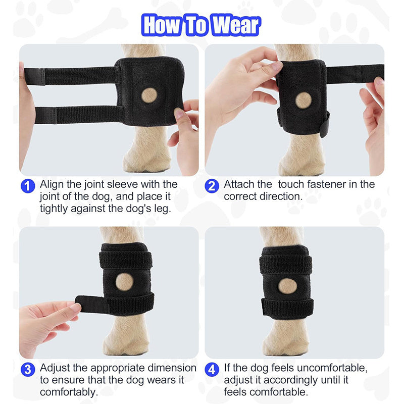 JMT-779594 Pet Dog Knee Pads for Injury Recovery and Joint Support – Adjustable Sizes Available