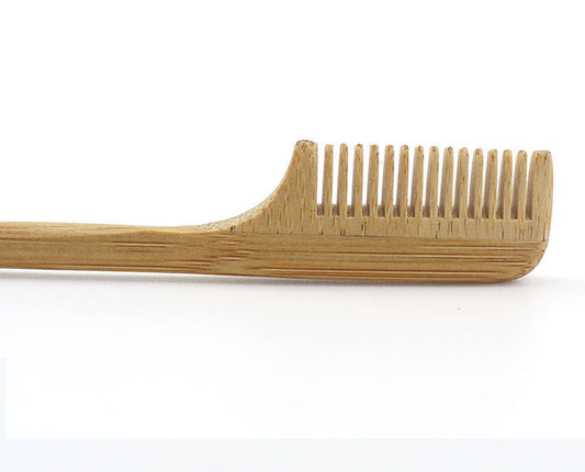 JMT-780042 Bamboo Double-Headed and Three-Headed Eyebrow Brush with Eyelash Comb - Soft and Durable Natural Material