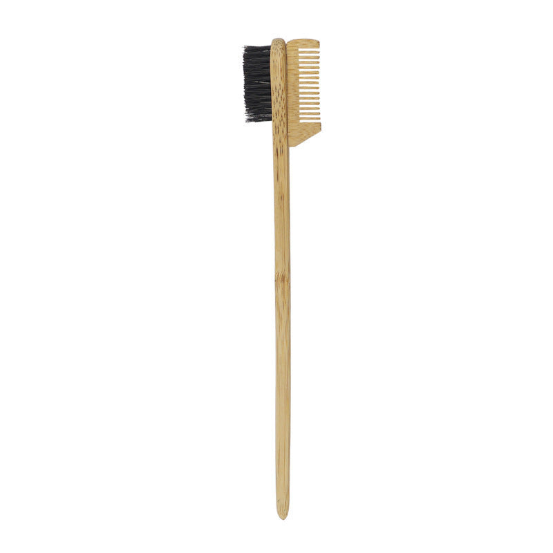 JMT-780042 Bamboo Double-Headed and Three-Headed Eyebrow Brush with Eyelash Comb - Soft and Durable Natural Material