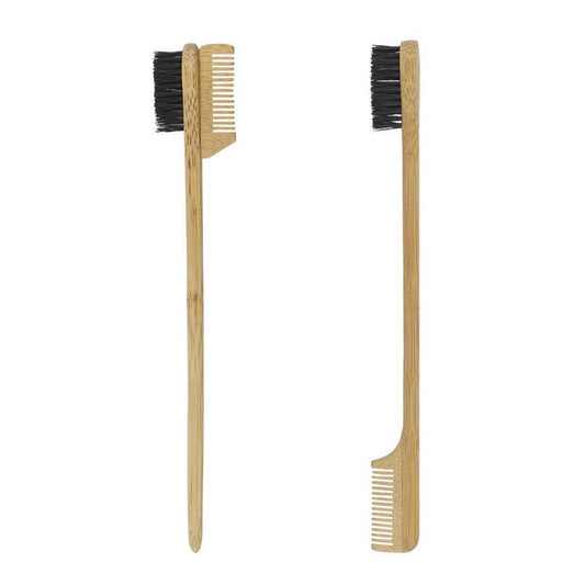 JMT-780042 Bamboo Double-Headed and Three-Headed Eyebrow Brush with Eyelash Comb - Soft and Durable Natural Material