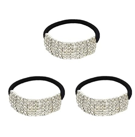 JMT-780298 Rhinestone Crystal Fashion Hairpin Headdress - Set of 3 Hair Rings