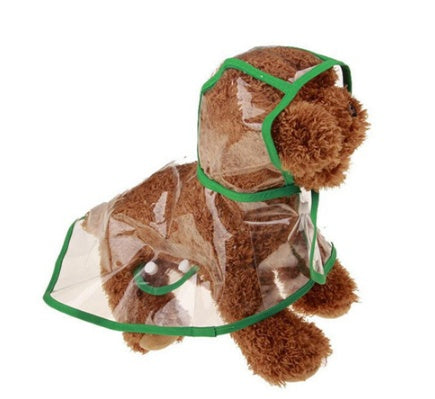 JMT-780554 Transparent Waterproof Dog Raincoat – Adjustable Hoody Clothing for Pets in Various Sizes