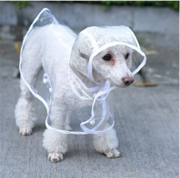 JMT-780554 Transparent Waterproof Dog Raincoat – Adjustable Hoody Clothing for Pets in Various Sizes