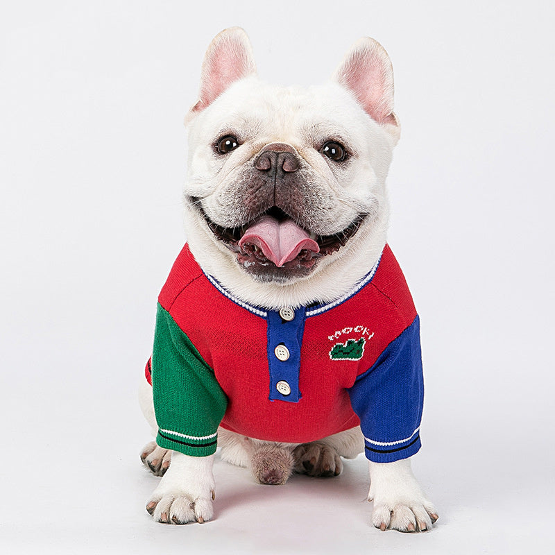 JMT-780682 Cozy Cartoon Red Sweater for Pets - Autumn & Winter Dog Apparel