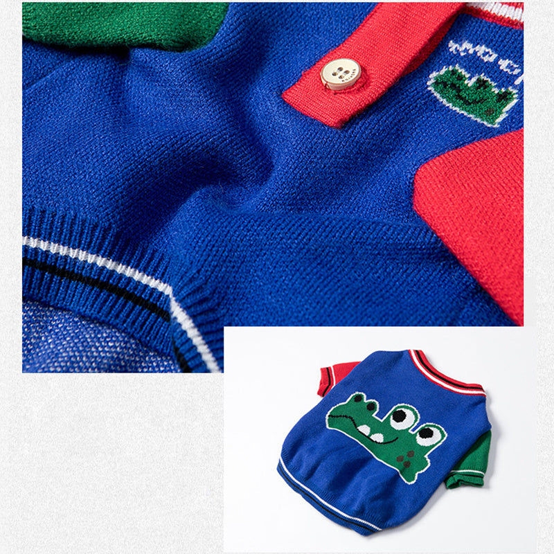 JMT-780682 Cozy Cartoon Red Sweater for Pets - Autumn & Winter Dog Apparel