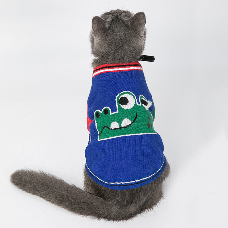 JMT-780682 Cozy Cartoon Red Sweater for Pets - Autumn & Winter Dog Apparel