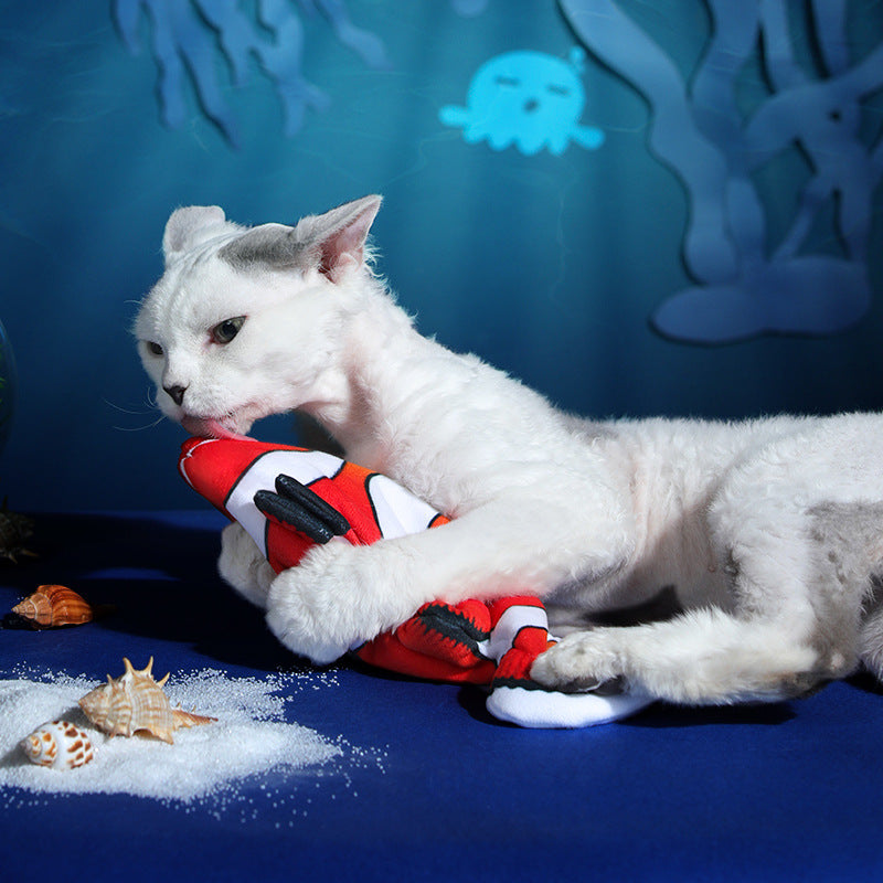 JMT-781066 Electric Plush Toy Fish for Cats and Dogs with Vibration and Touch Feature, USB Rechargeable