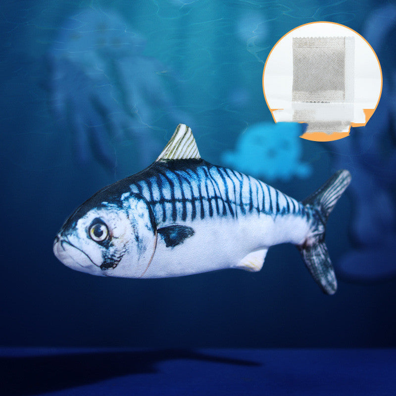 JMT-781066 Electric Plush Toy Fish for Cats and Dogs with Vibration and Touch Feature, USB Rechargeable