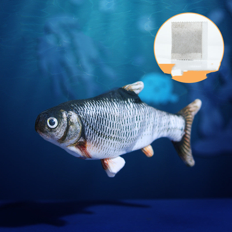 JMT-781066 Electric Plush Toy Fish for Cats and Dogs with Vibration and Touch Feature, USB Rechargeable