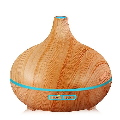 JMT-781066 Wood Grain Ultrasonic Aromatherapy Humidifier with Adjustable Mist & LED Light