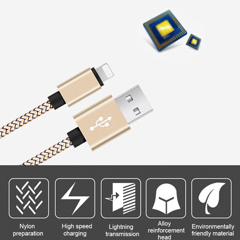 JMT-781258 Dragon Pattern 2A Data Cable for iPhone - Available in 1M, 2M, and 3M Lengths, Aluminum & Nylon Construction