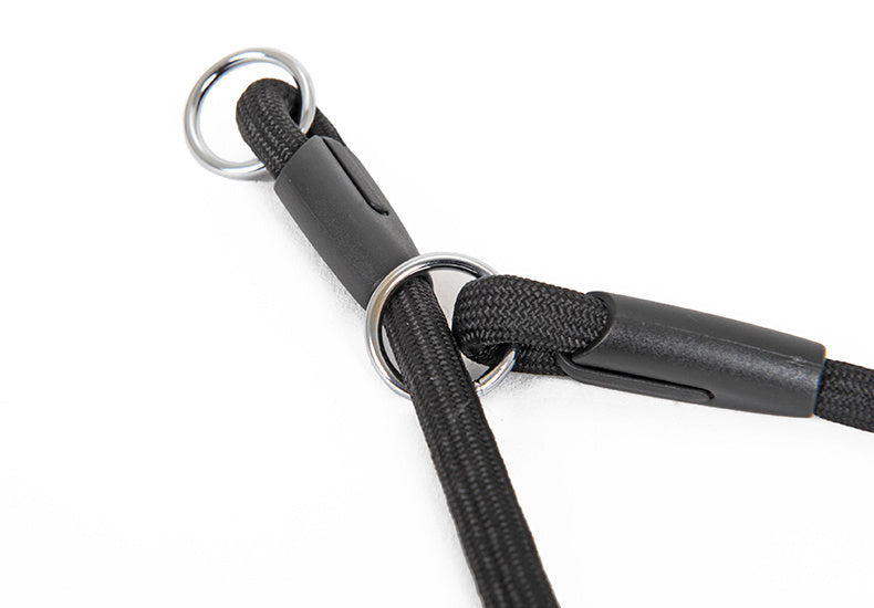 JMT-781578 Nylon Double-Ended Dog Collar - Black, Adjustable Sizes: S, M, L