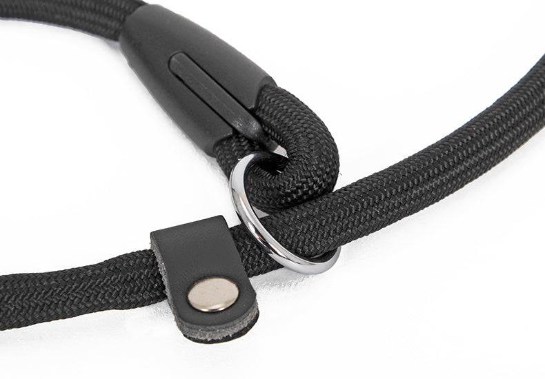 JMT-781578 Nylon Double-Ended Dog Collar - Black, Adjustable Sizes: S, M, L