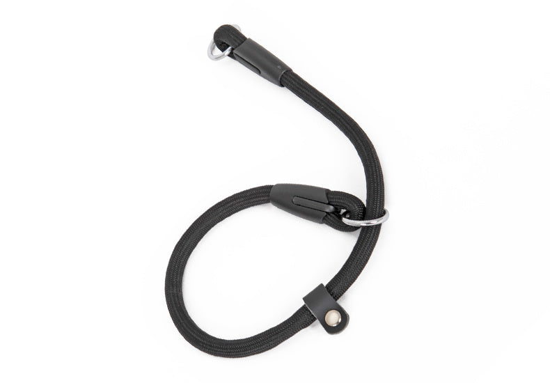 JMT-781578 Nylon Double-Ended Dog Collar - Black, Adjustable Sizes: S, M, L