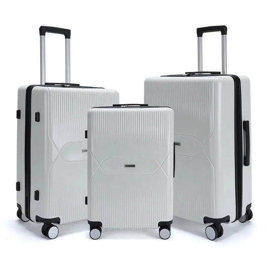 JMT-781642 Designer ABS PC Hard Shell Trolley Travel Suitcase Set - 3 Piece Luggage Collection
