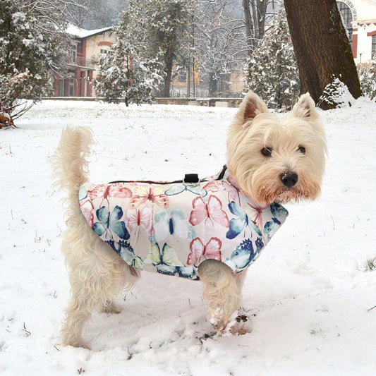 JMT-781706 Cozy Cotton Winter Coat for Large Dogs in Rose, Red, and Black