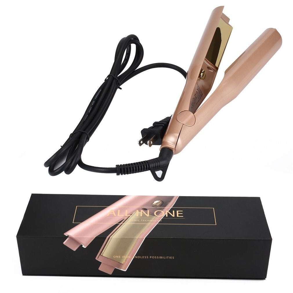 JMT-782218 Three-in-One Hair Curling Iron with Golden Finish and Universal Plug Options
